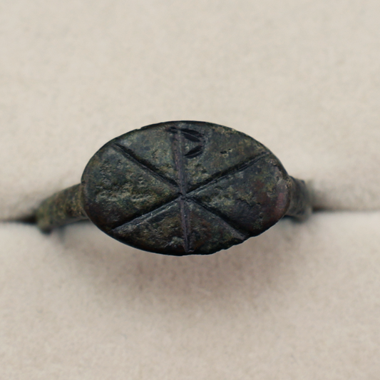 Late Roman Bronze Chi-Ro Ring