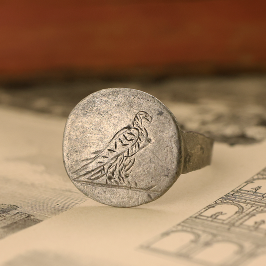 Roman Silver Ring with Depiction of Eagle