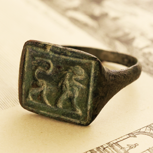 Roman Bronze Coin Depicting Lion