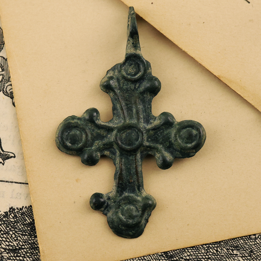 Byzantine Bronze Cross Pendant