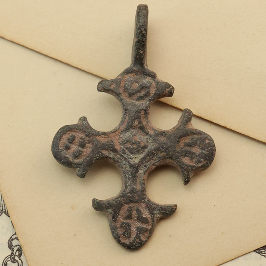 Byzantine Bronze Cross Pendant