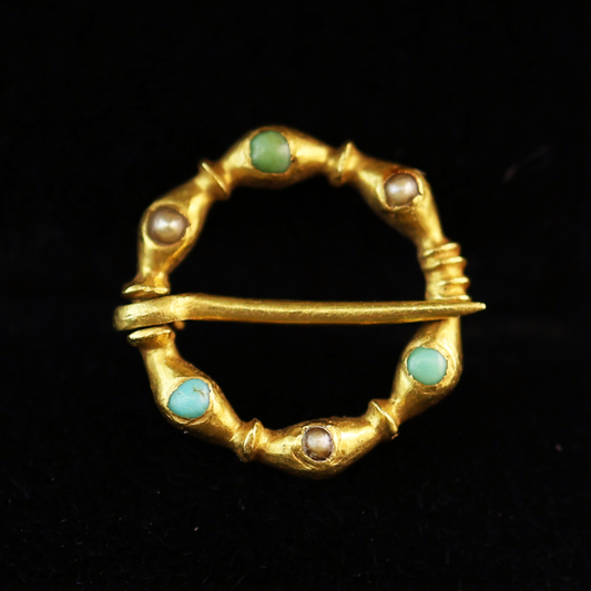 Medieval Gold Brooch with Gemstones
