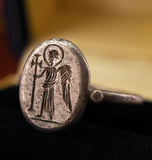 Byzantine Silver Ring of St. Michael the Archangel