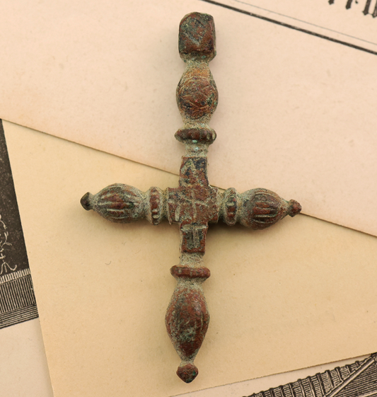Byzantine Bronze Cross Pendant