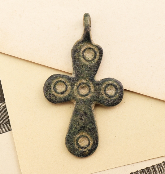 Byzantine Bronze Cross Pendant