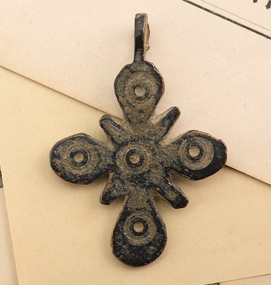 Byzantine Bronze Cross Pendant