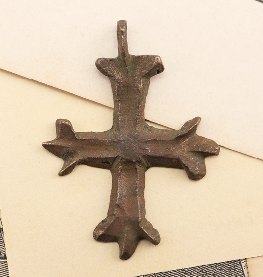 Byzantine Bronze Cross Pendant