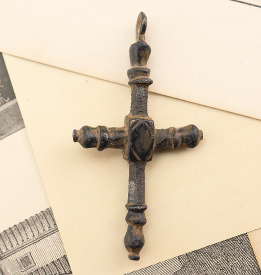 Byzantine Bronze Cross Pendant