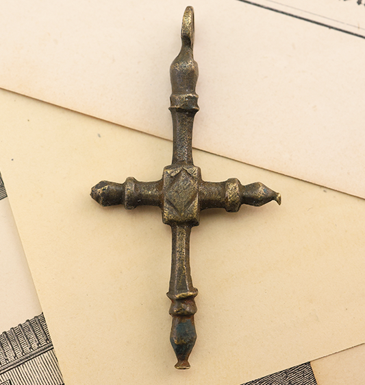 Byzantine Bronze Cross Pendant