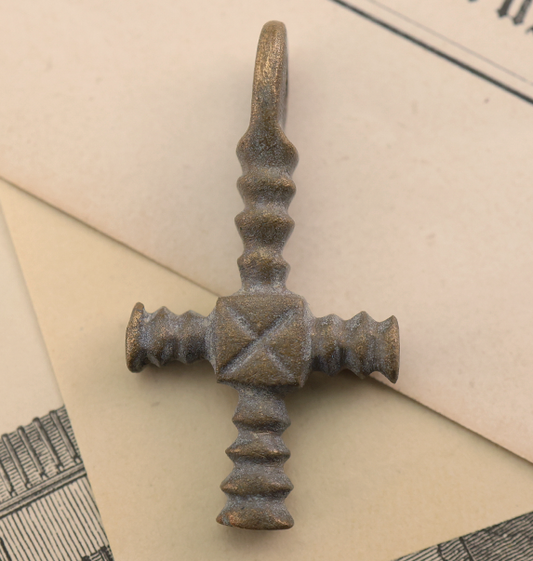 Byzantine Bronze Cross Pendant