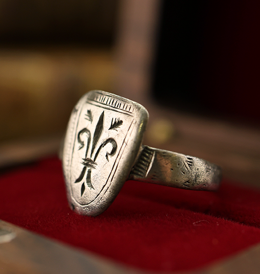 Medieval Silver Fleur de Lis Ring