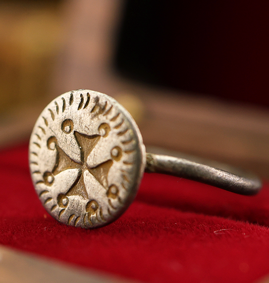 Medieval Silver Cross Ring
