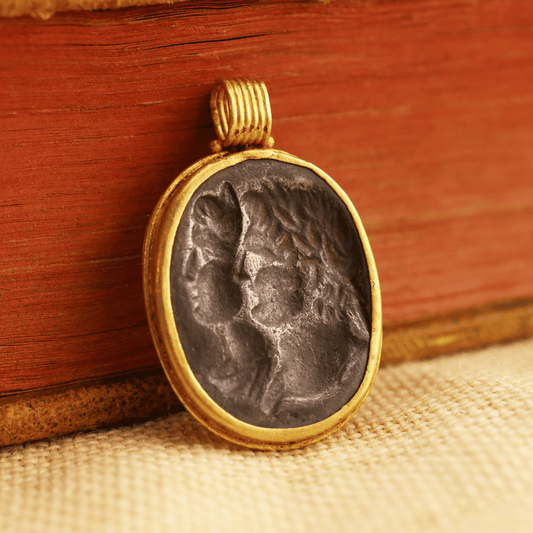 Roman Gold Silver Intaglio Pendant